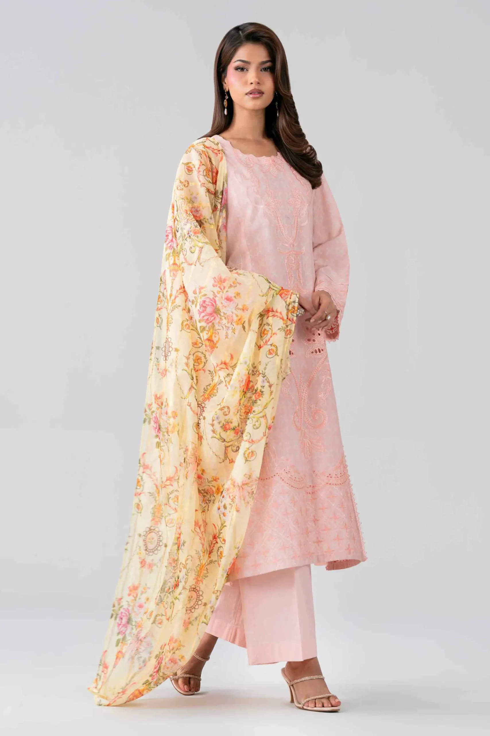3 Piece - Embroidered Suit - PE26-525