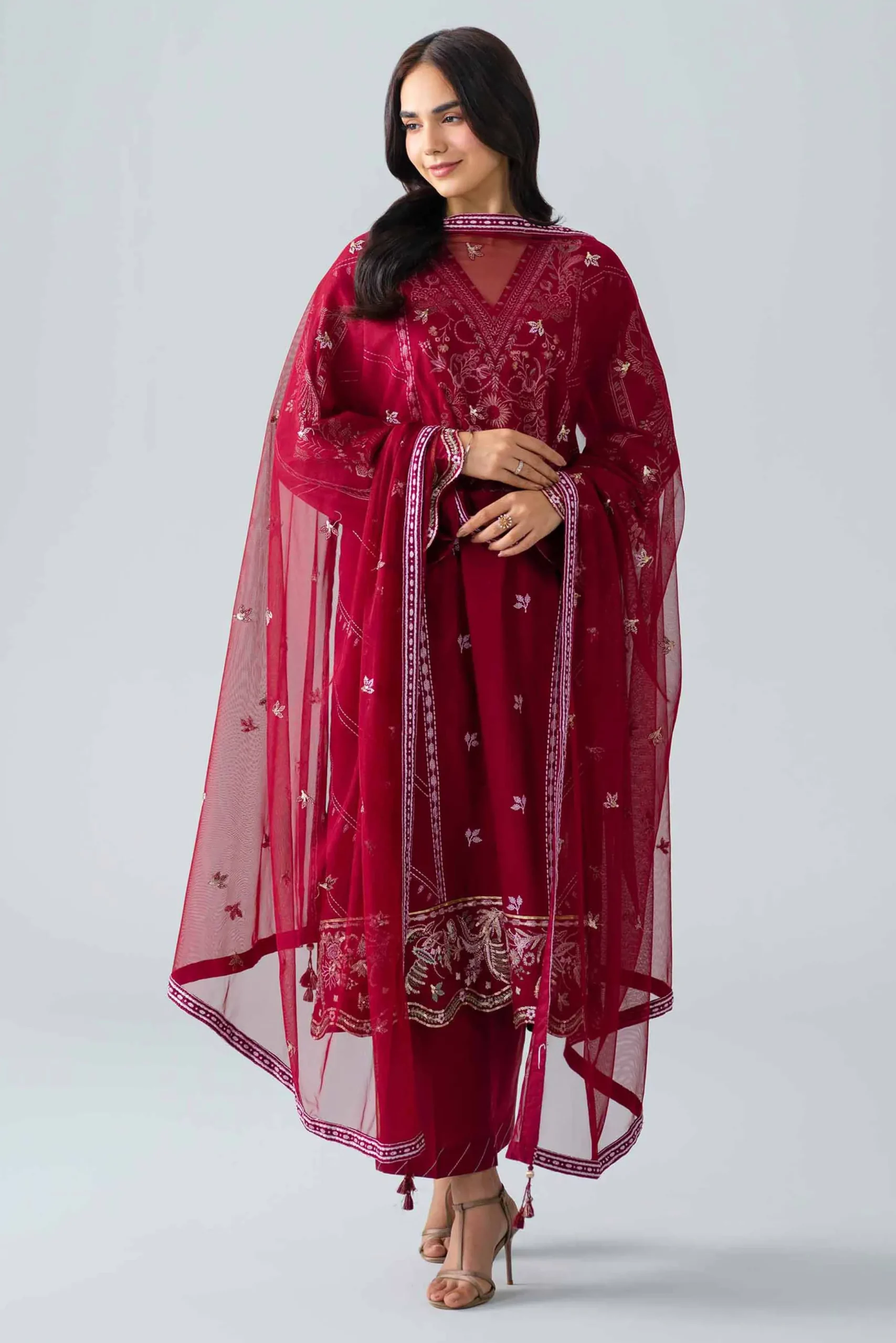 3 Piece - Embroidered Suit - PE26-542