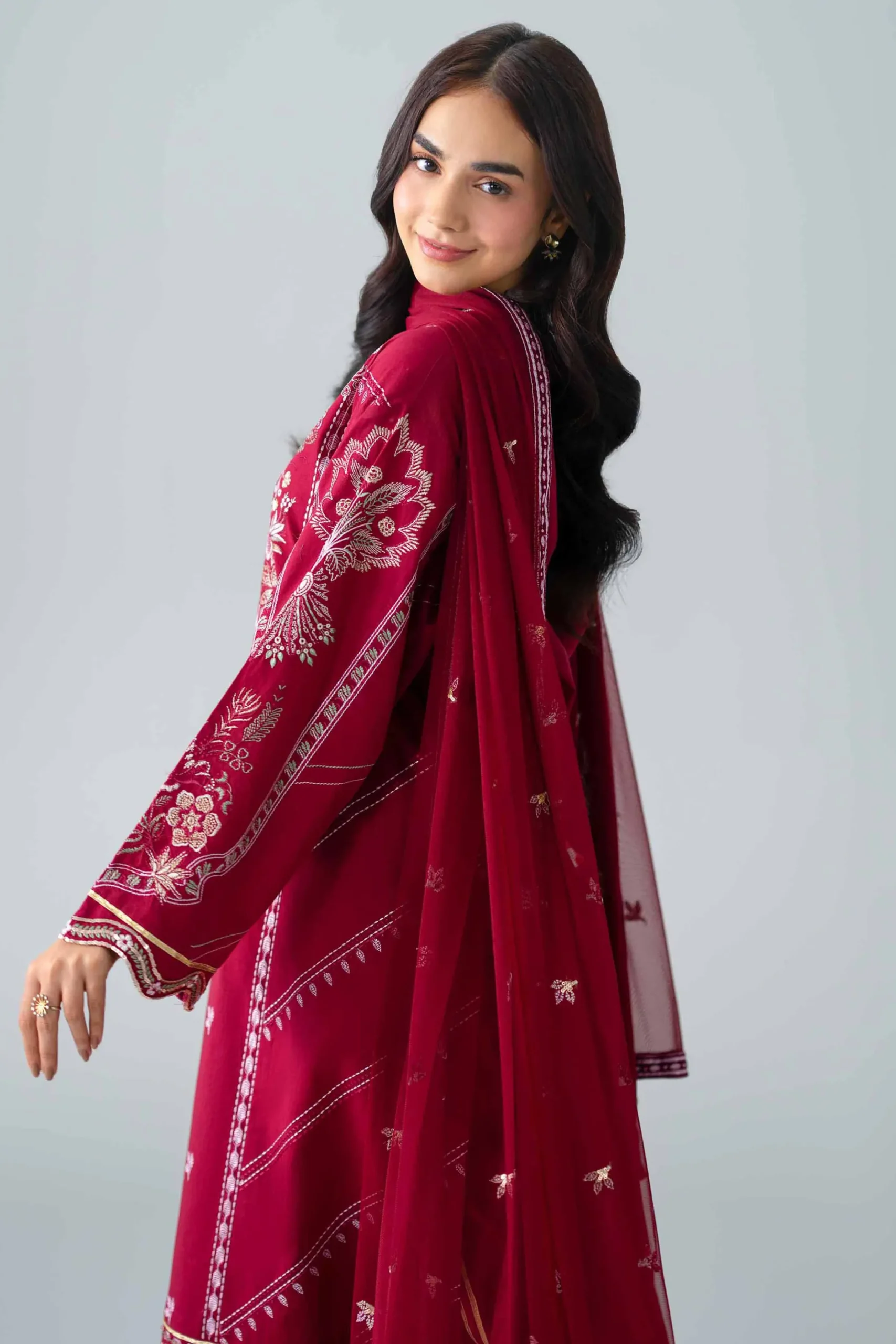 3 Piece - Embroidered Suit - PE26-542
