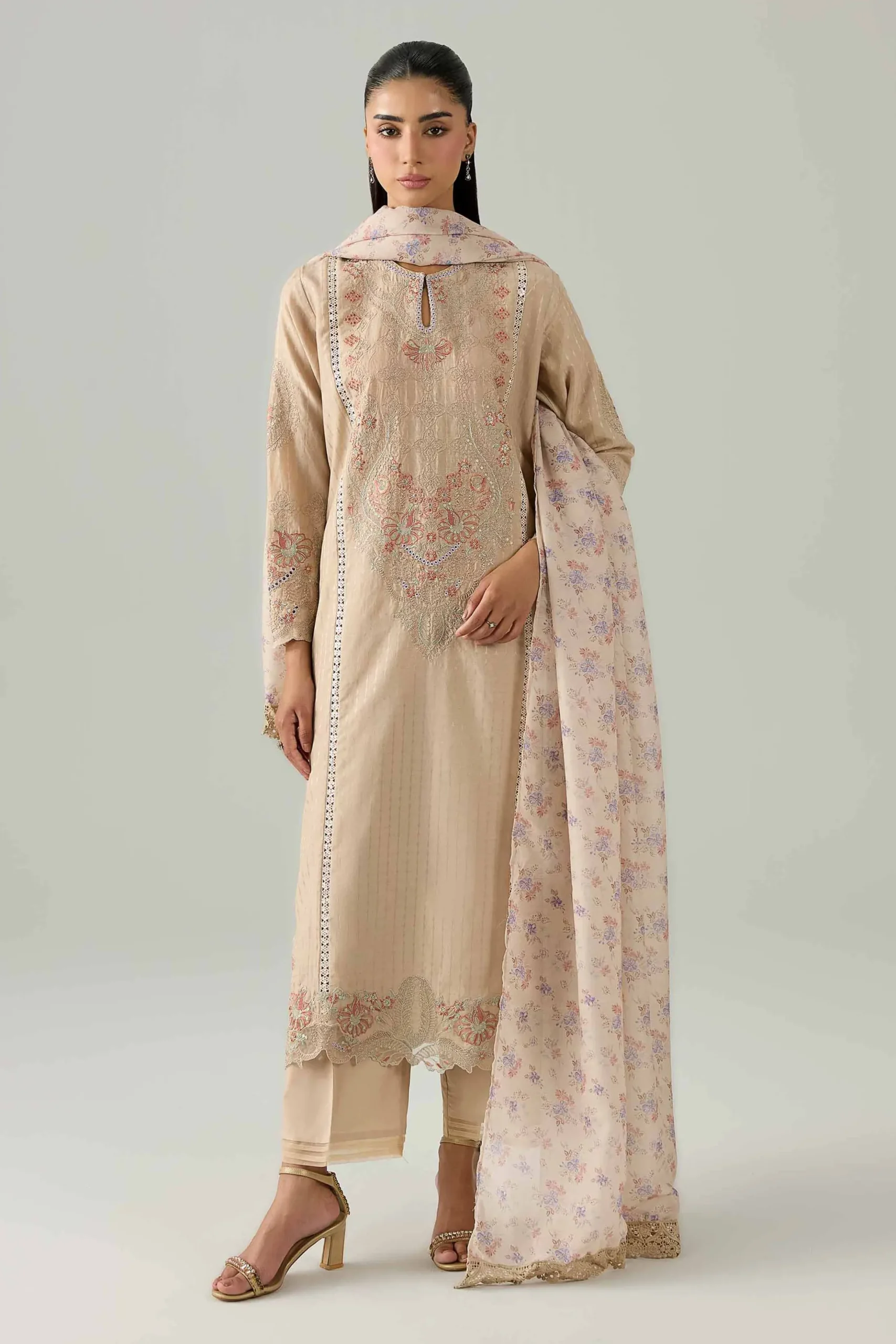 3 Piece - Embroidered Suit - PE26-117
