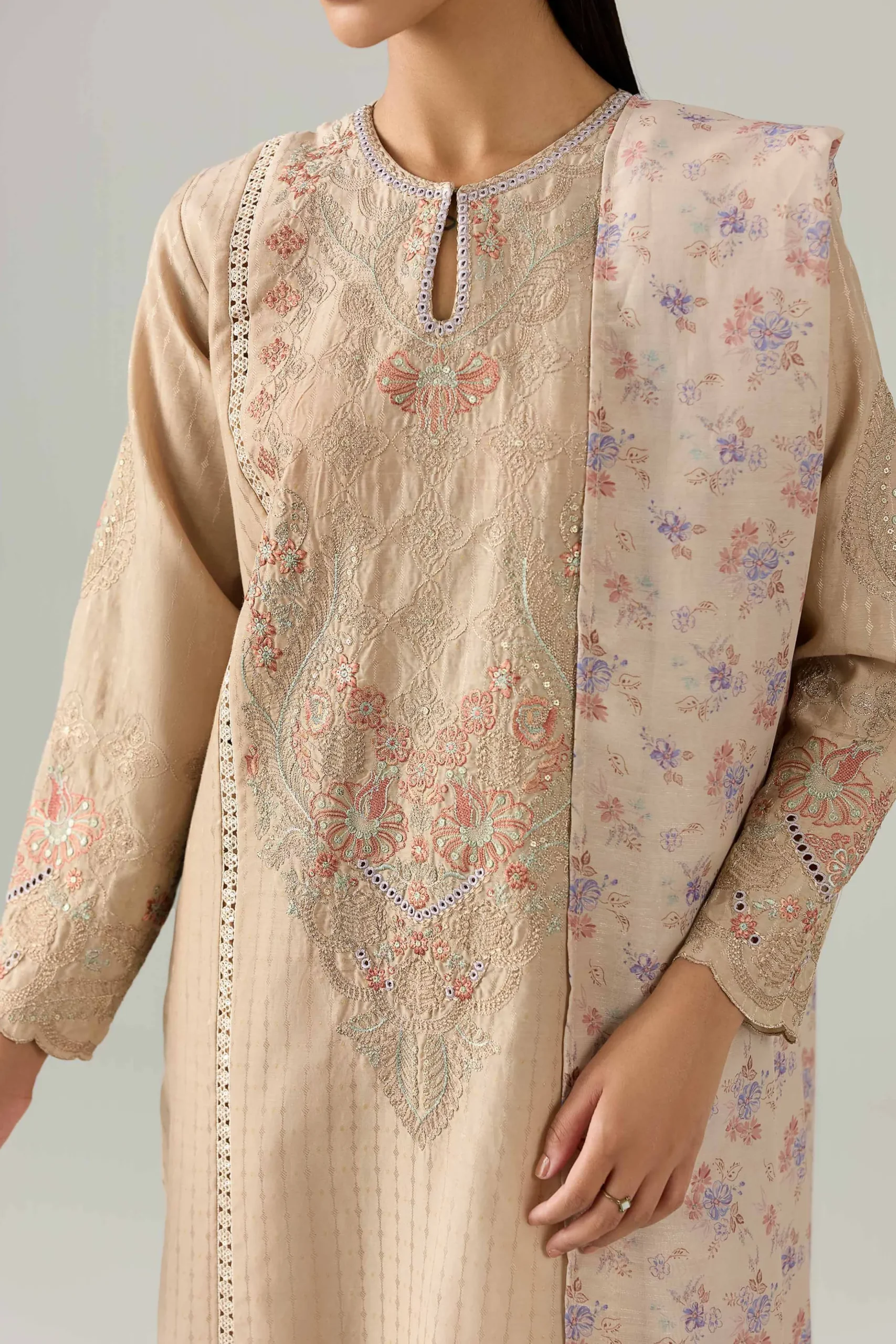 3 Piece - Embroidered Suit - PE26-117
