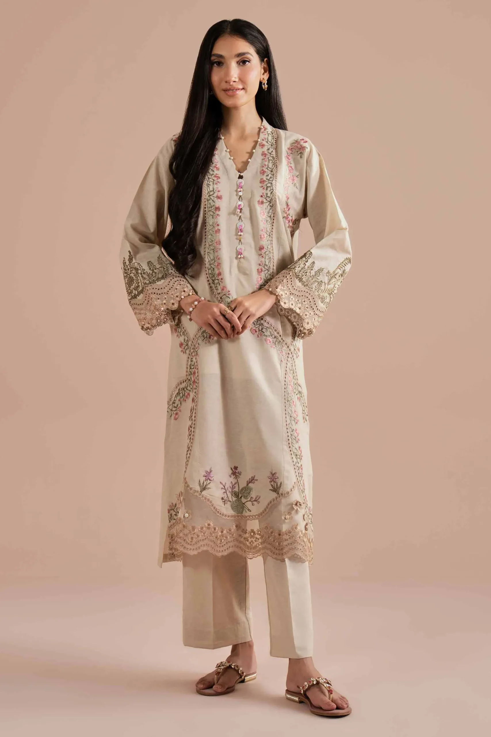 2 Piece - Embroidered Suit - PE26-48