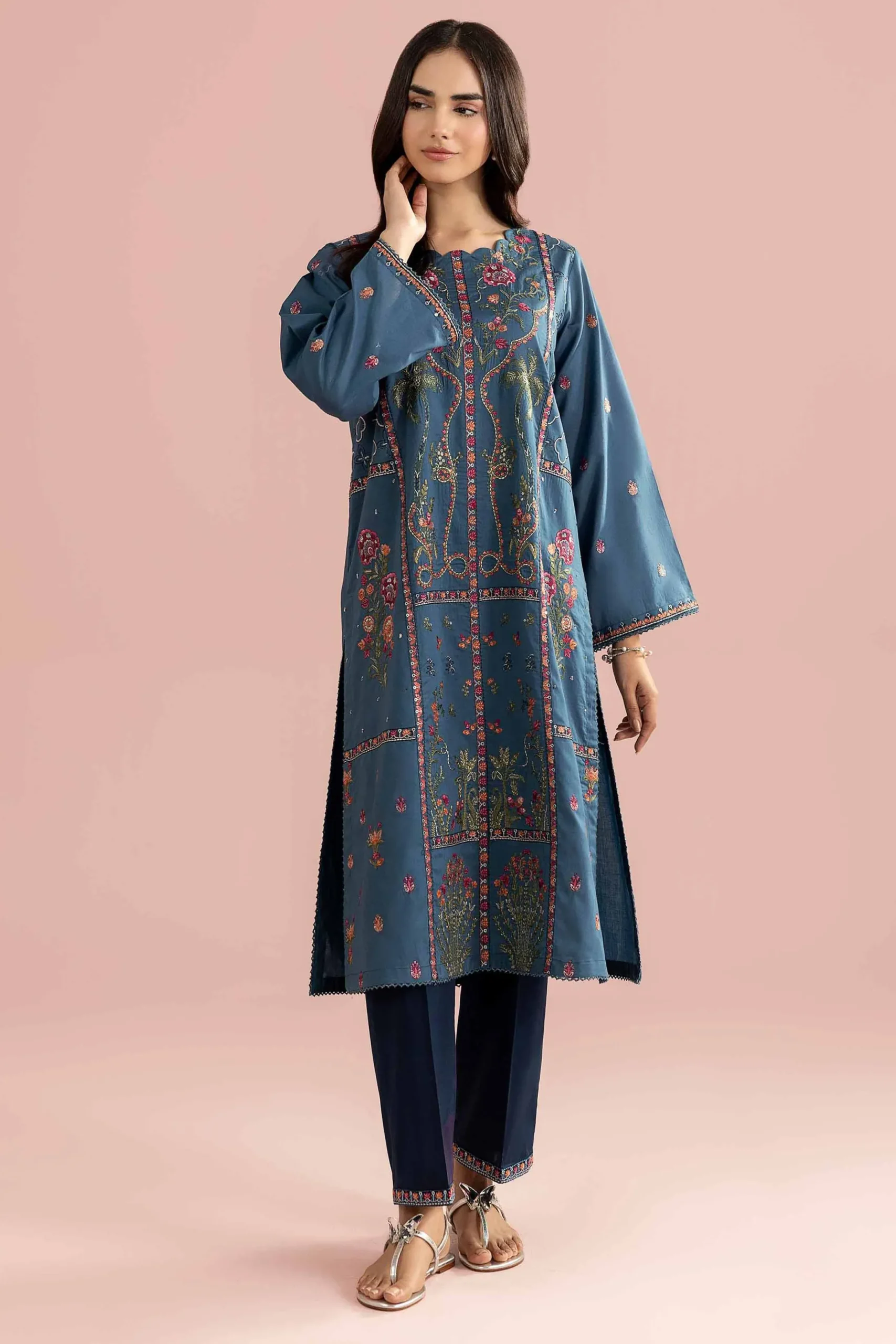 2 Piece - Embroidered Suit - PE26-244