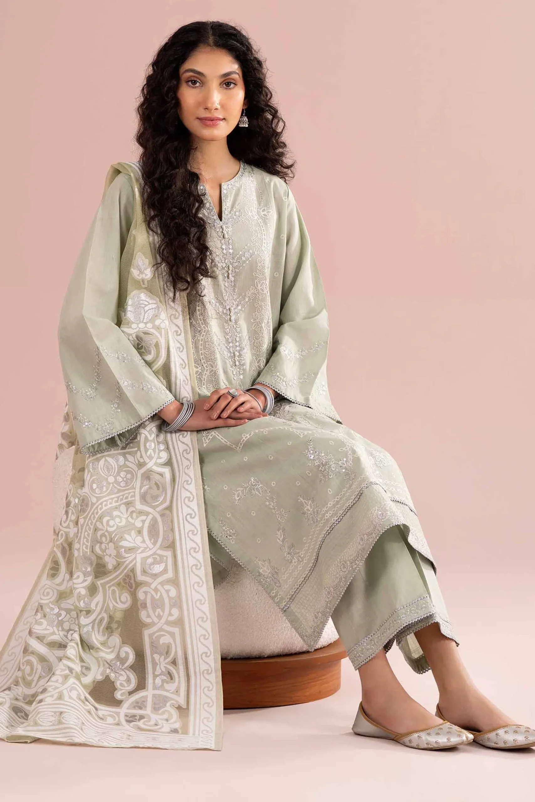 3 Piece - Embroidered Suit - PE26-316