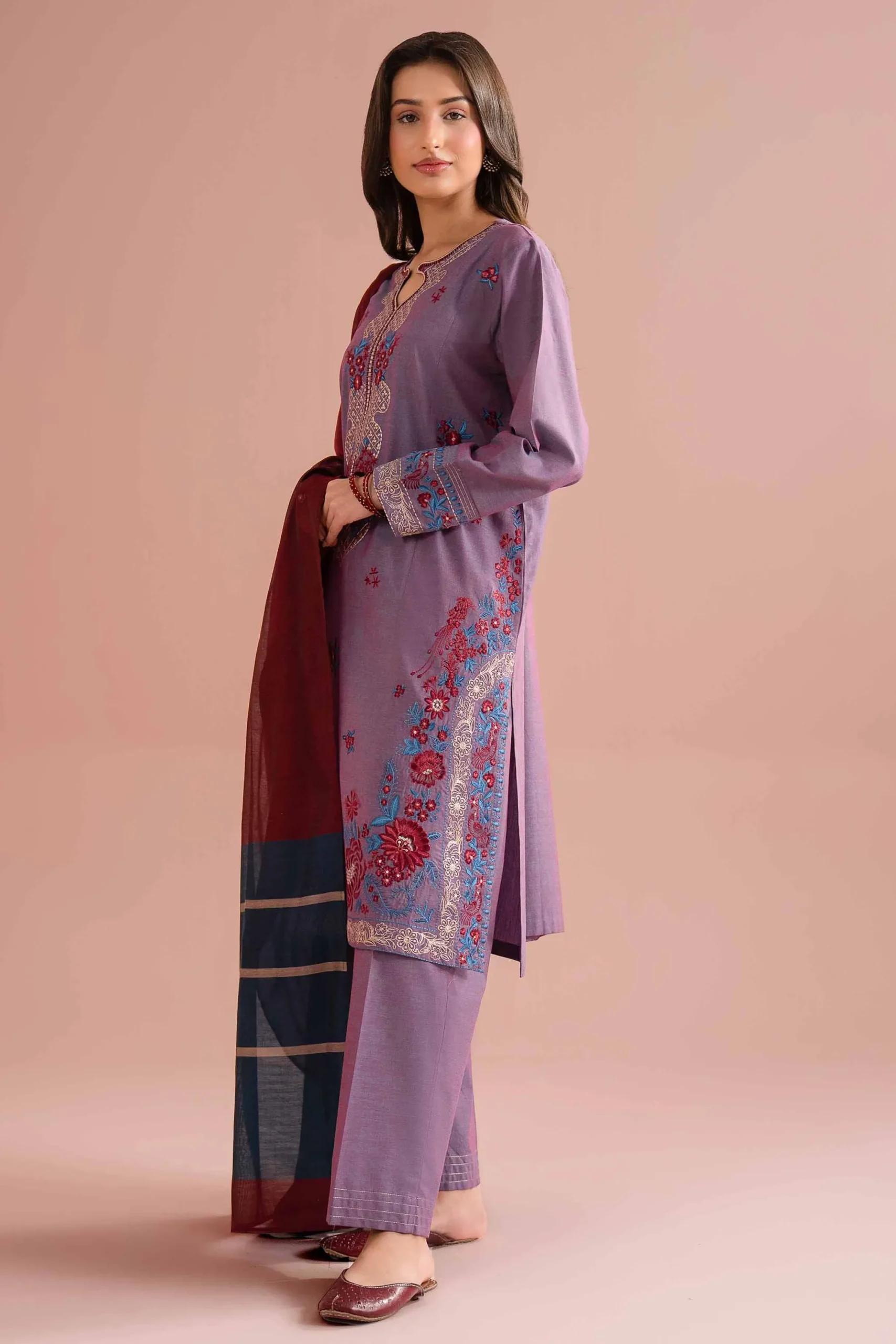 3 Piece - Embroidered Suit - PE26-309