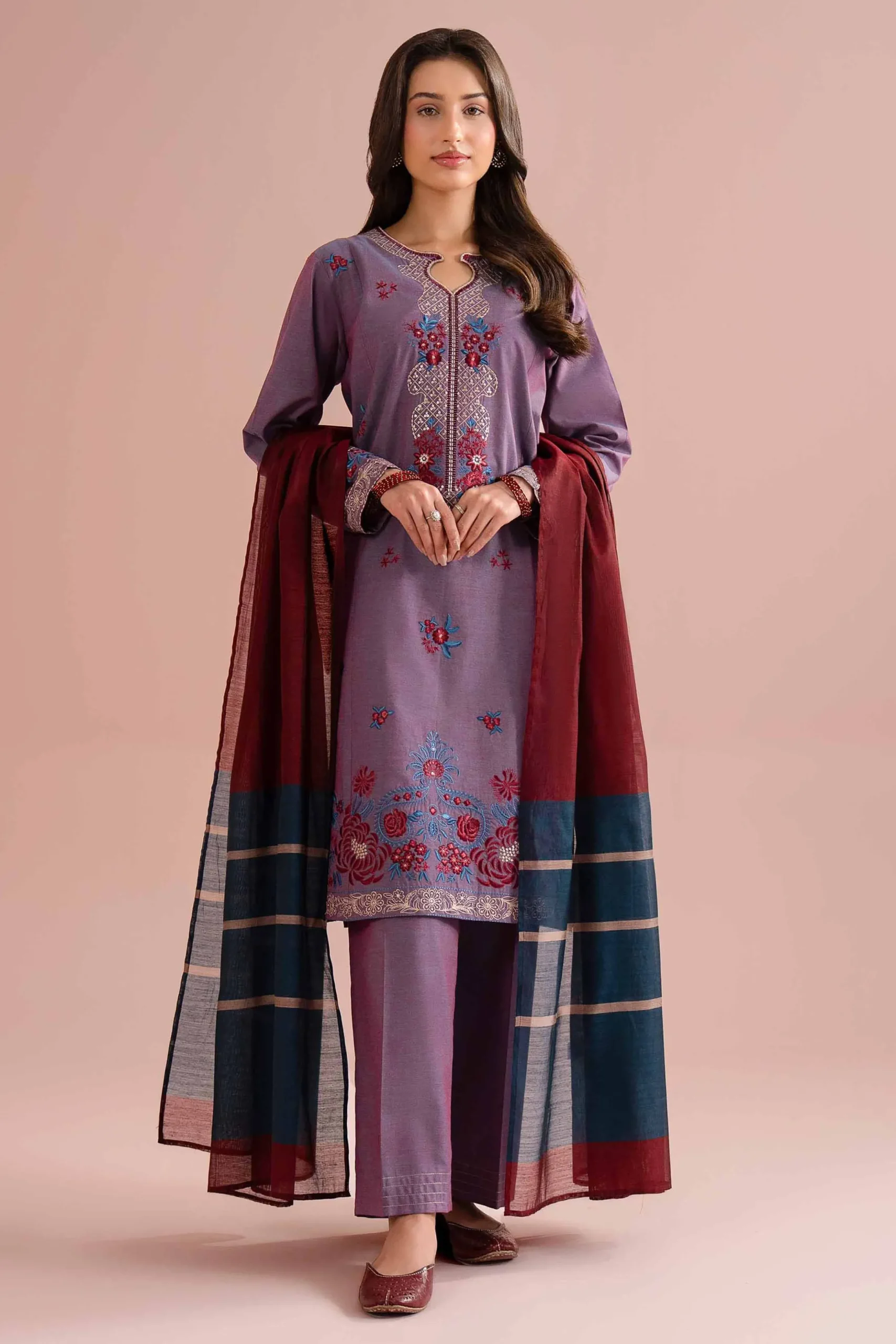 3 Piece - Embroidered Suit - PE26-309