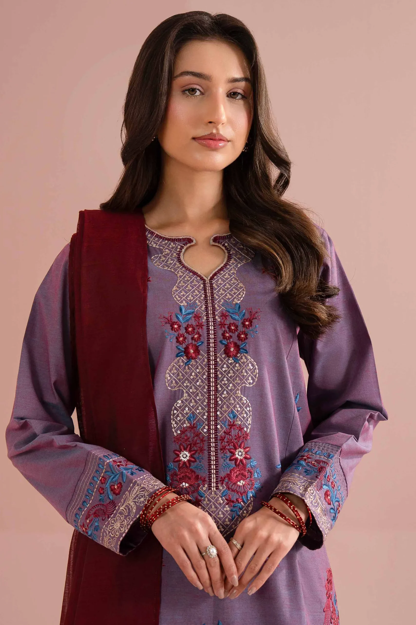3 Piece - Embroidered Suit - PE26-309