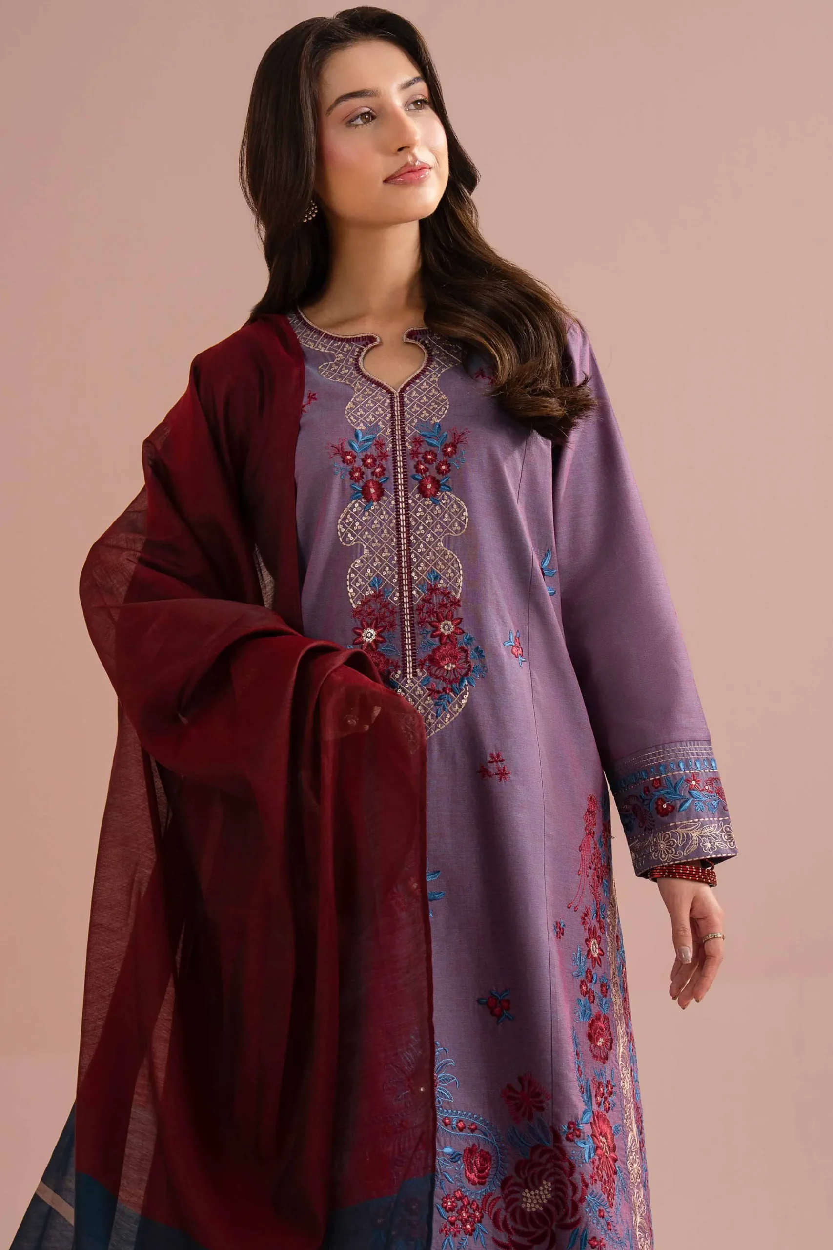 3 Piece - Embroidered Suit - PE26-309