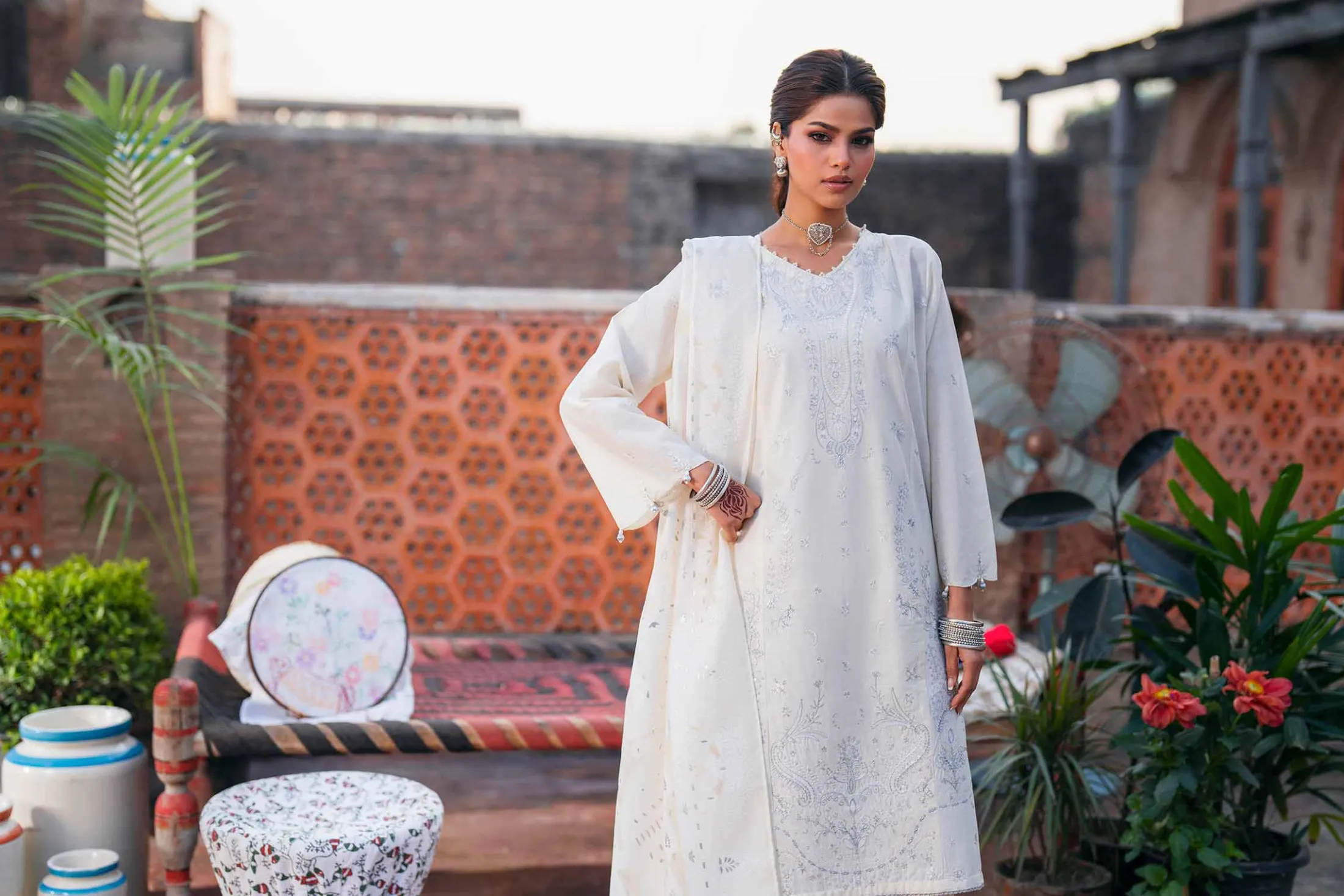 3 Piece - Embroidered Suit - PE26-313