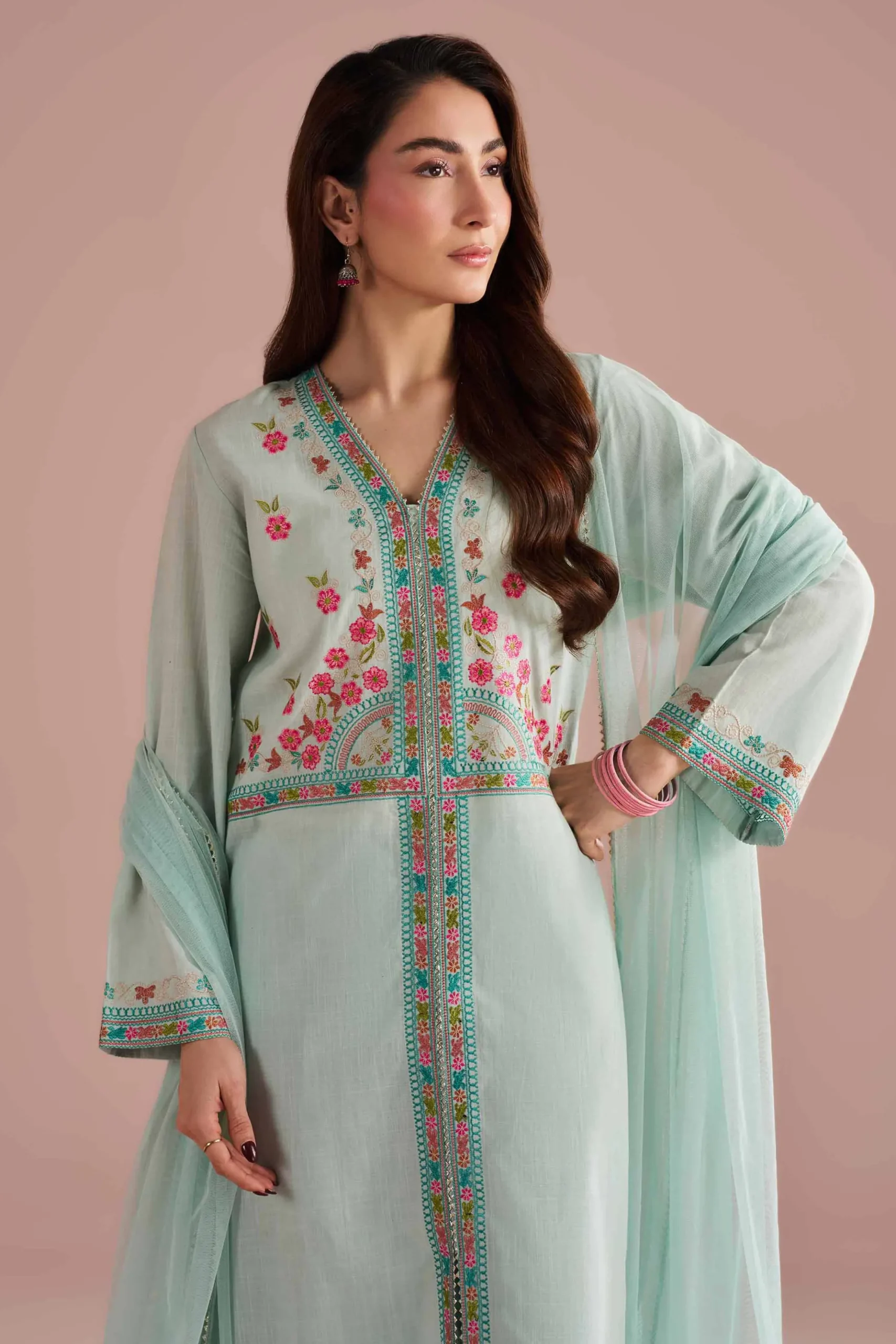 3 Piece - Embroidered Suit - PE26-324