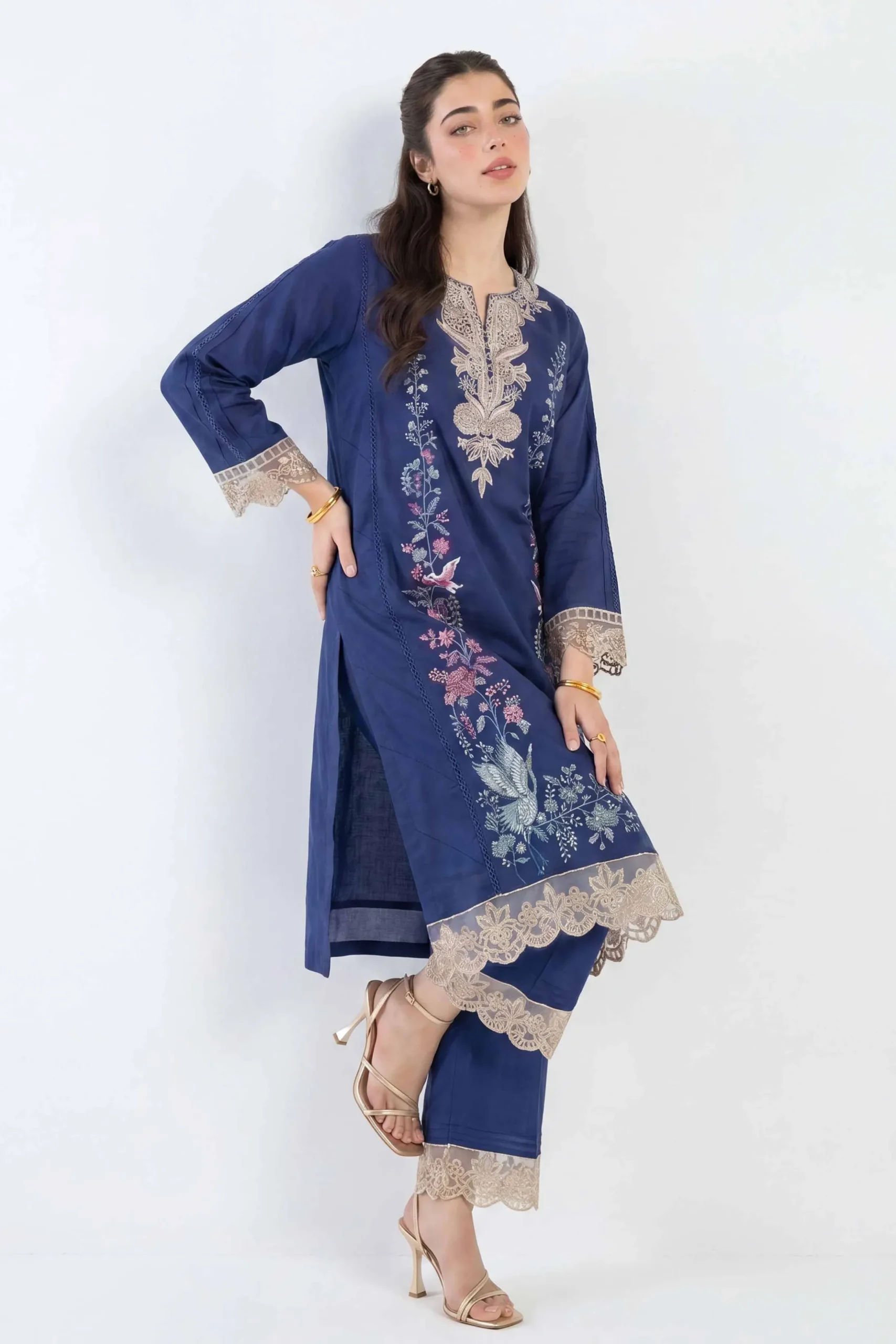 2 Piece - Embroidered Suit - PE26-47