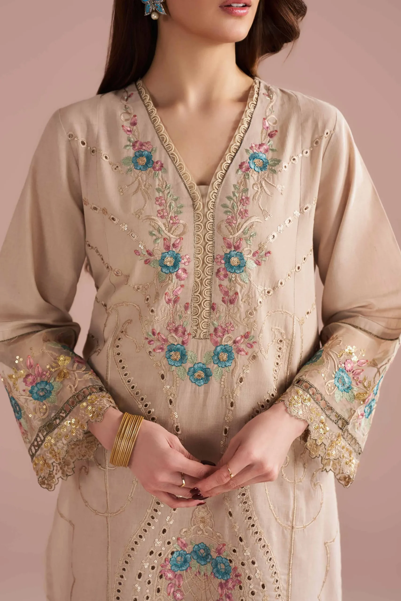2 Piece - Embroidered Suit - PE26-55