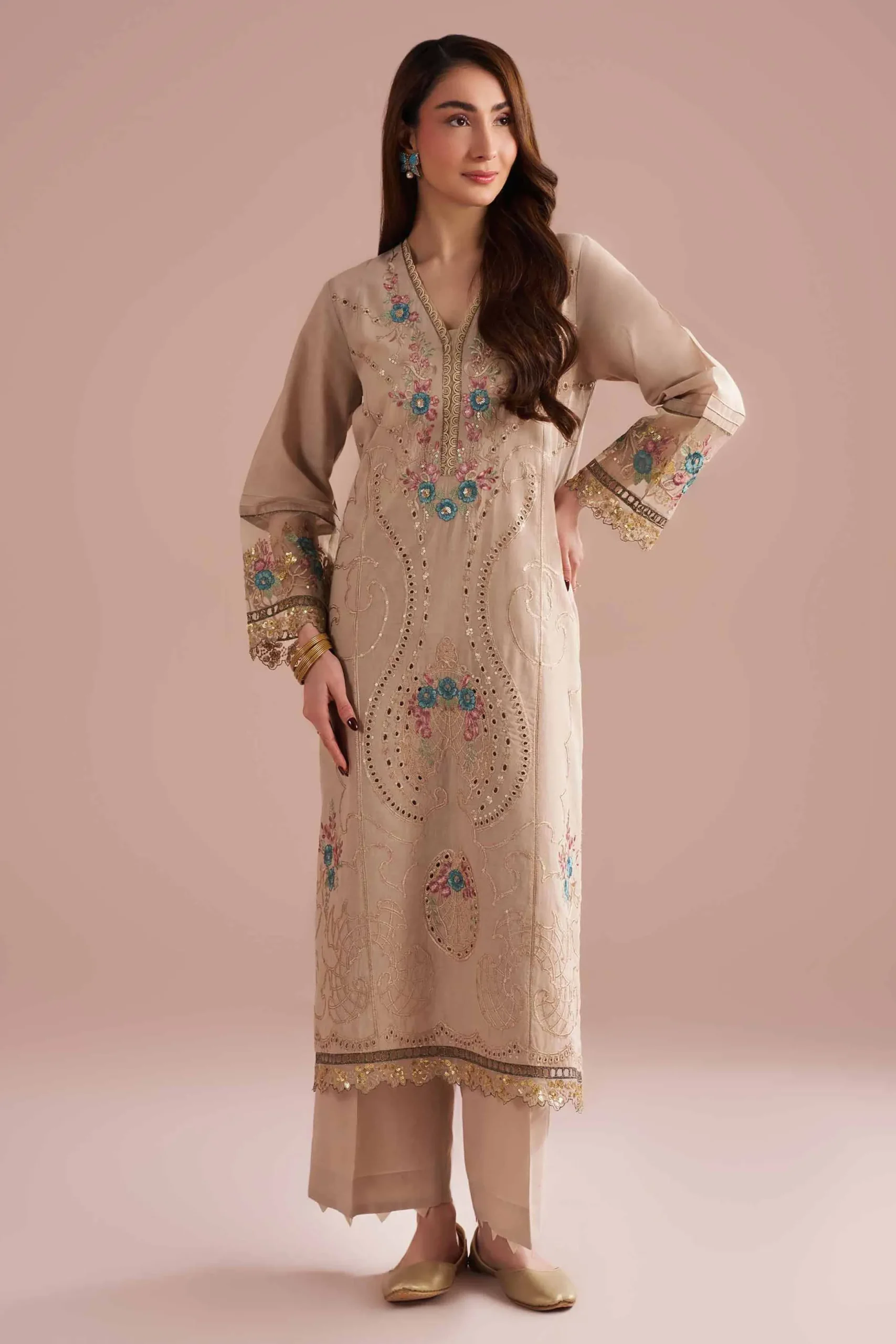 2 Piece - Embroidered Suit - PE26-55