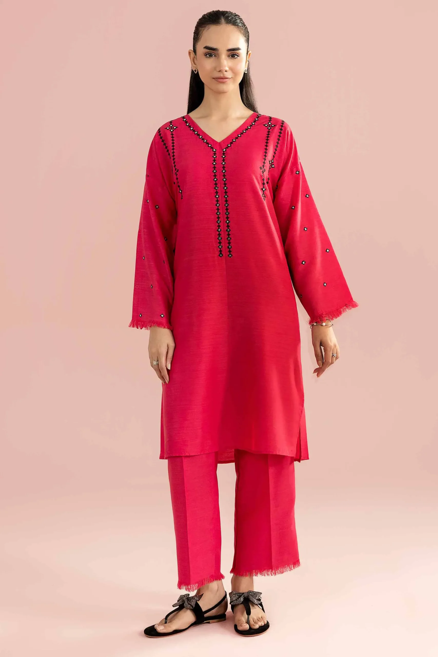 2 Piece - Embroidered Suit - PE26-163