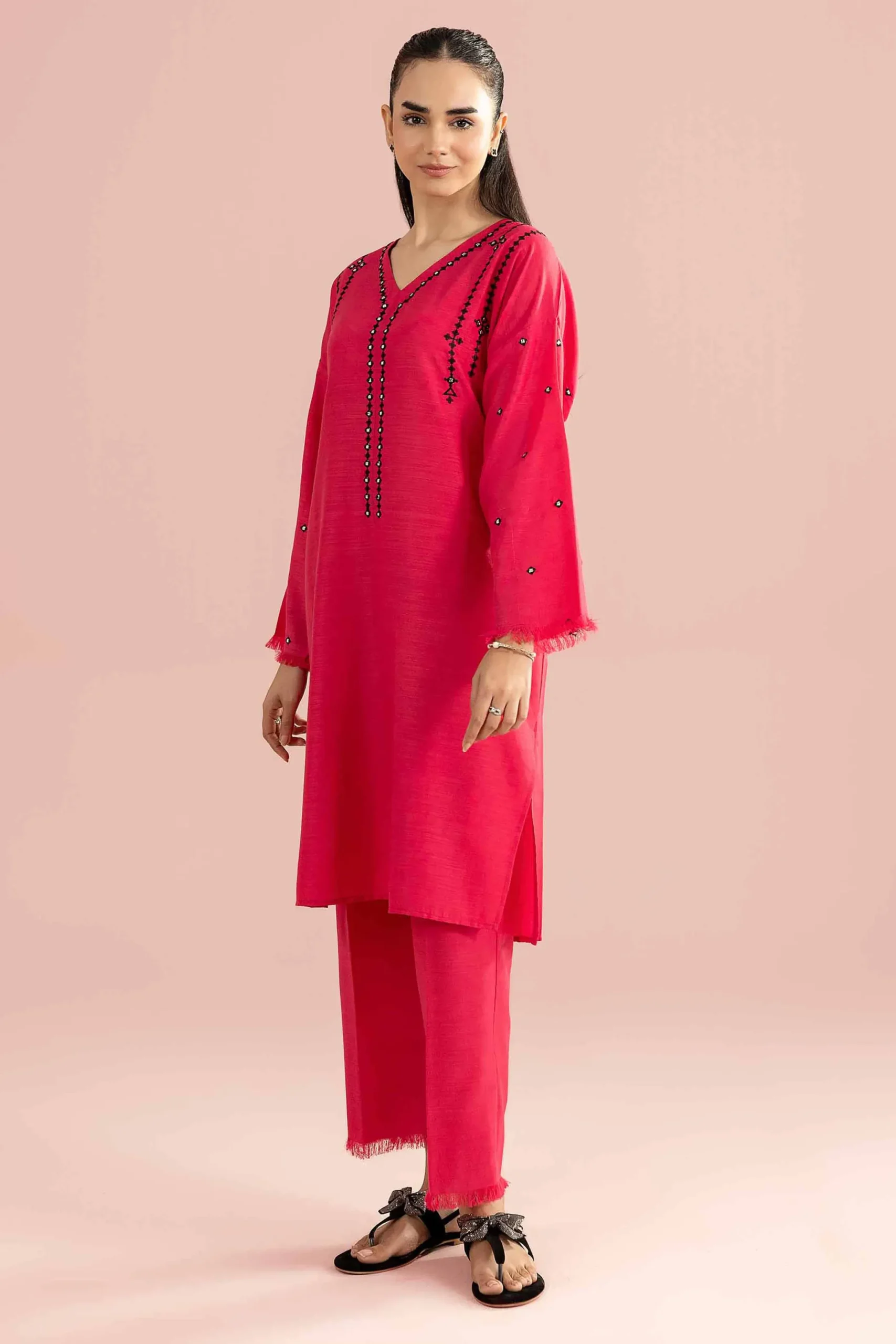 2 Piece - Embroidered Suit - PE26-163