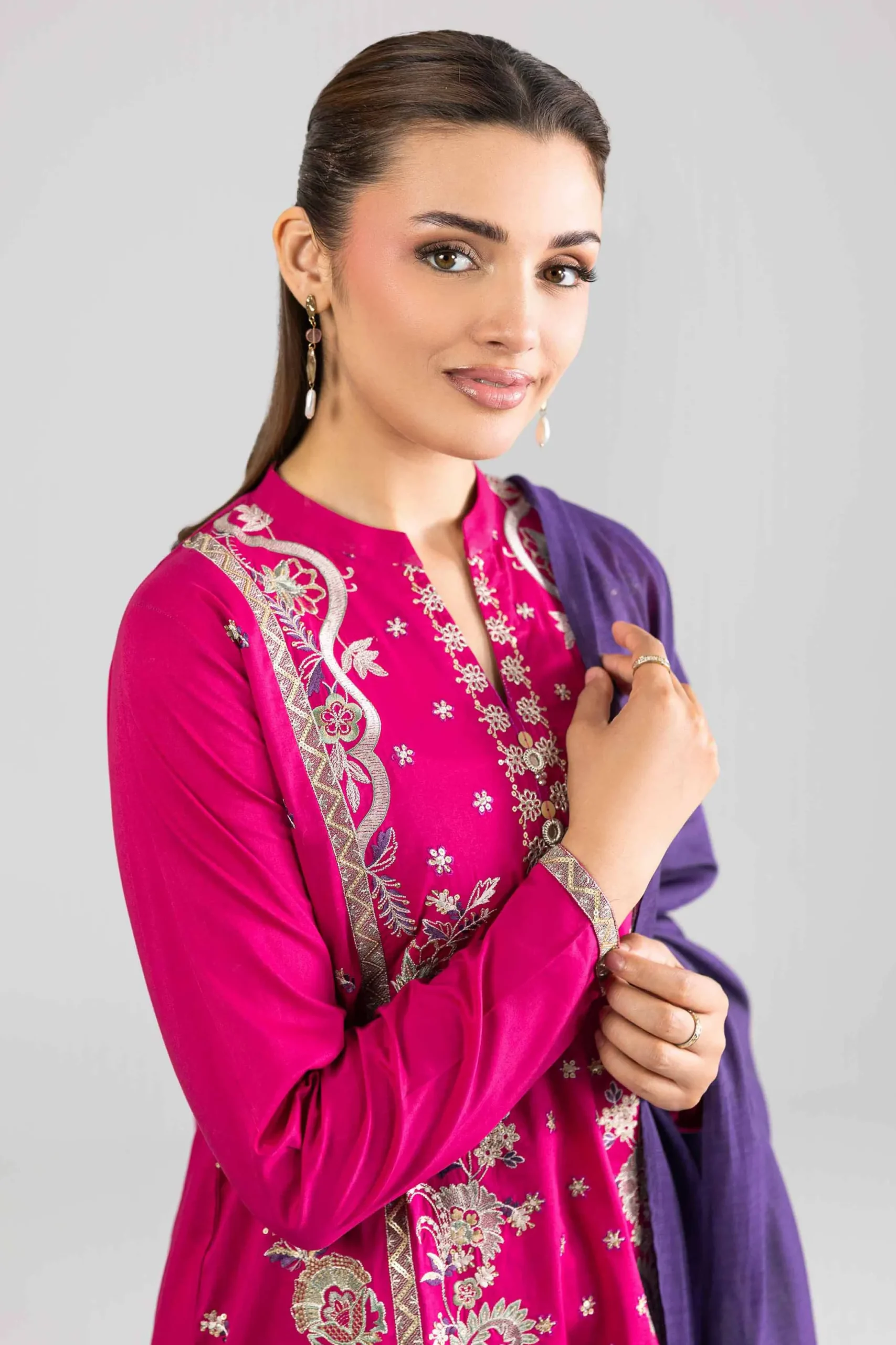 3 Piece - Embroidered Suit - PE26-308