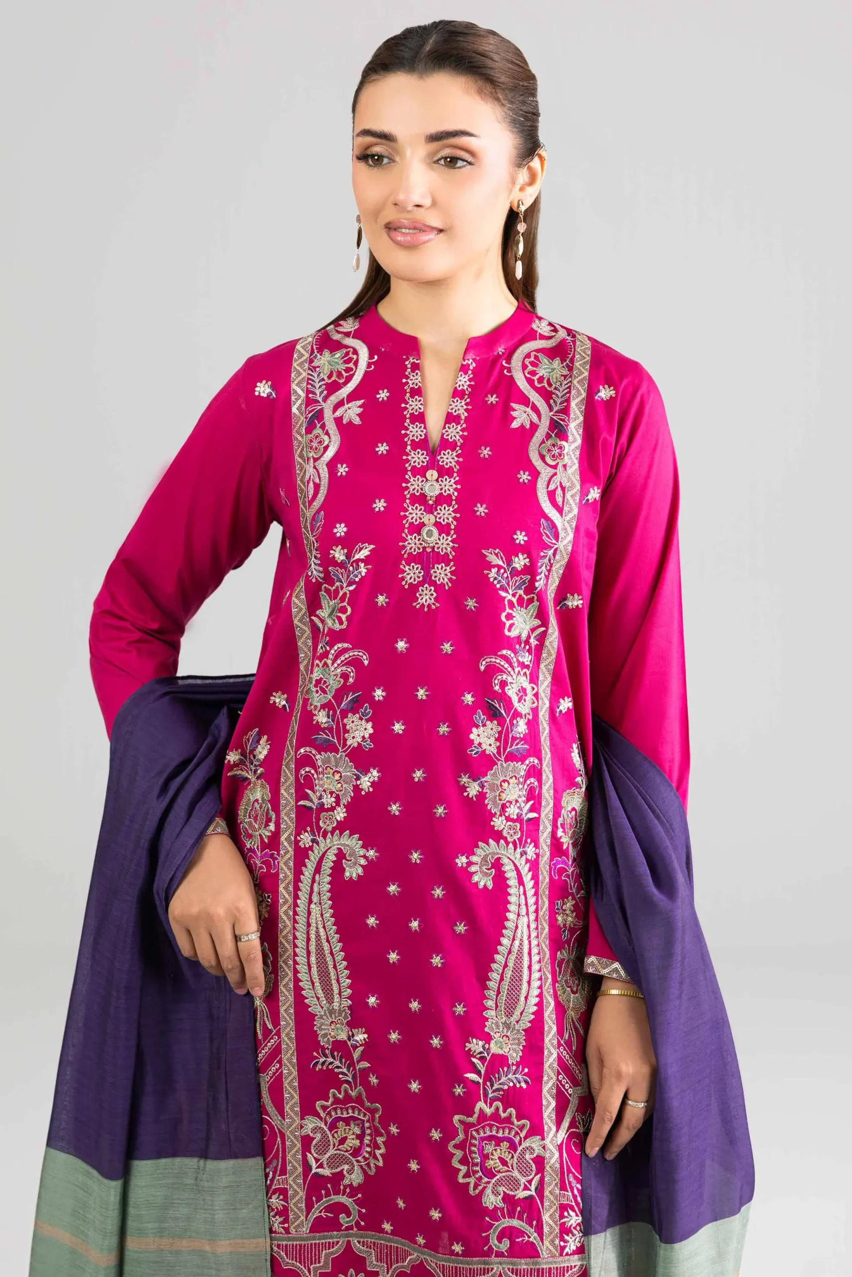 3 Piece - Embroidered Suit - PE26-308