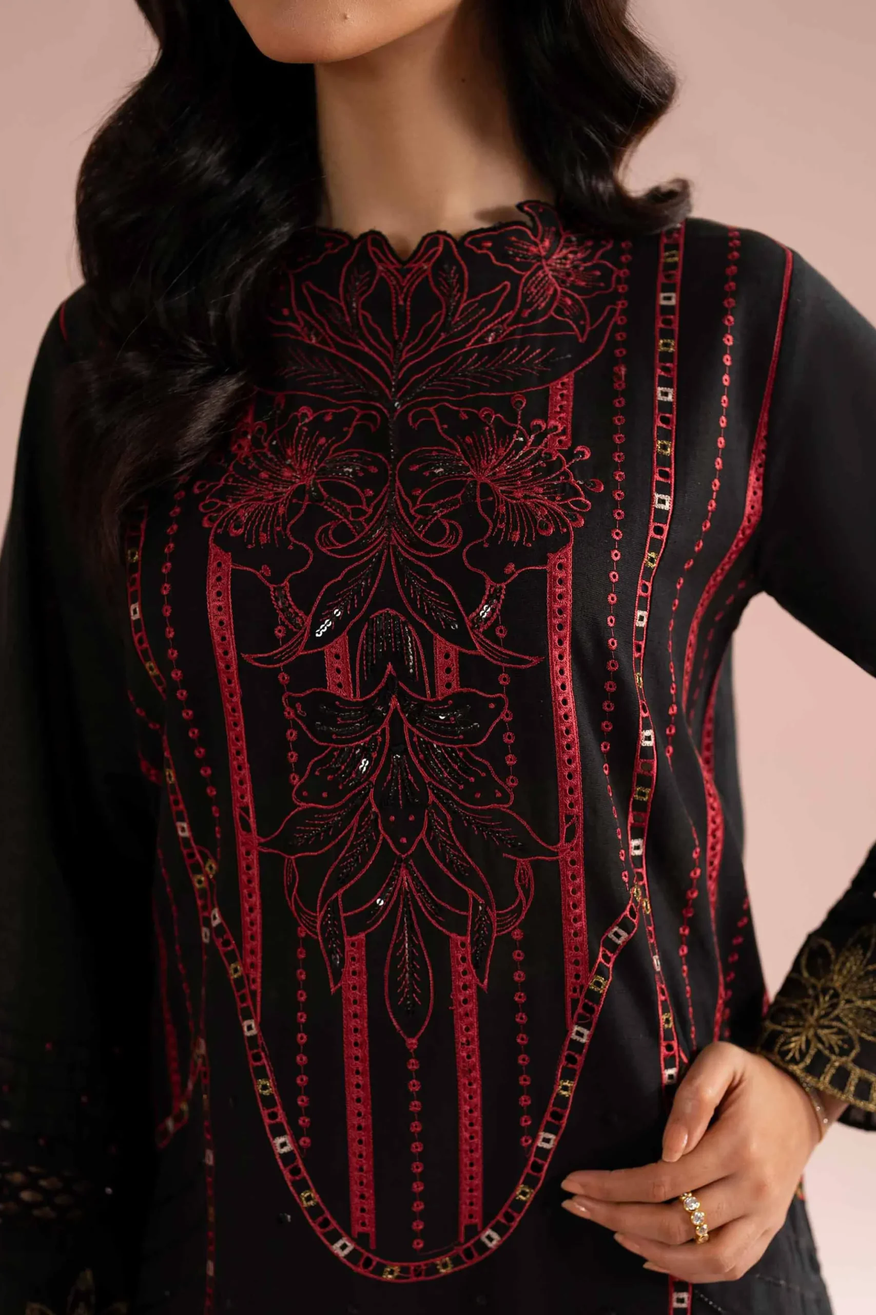 2 Piece - Embroidered Suit - PE26-53
