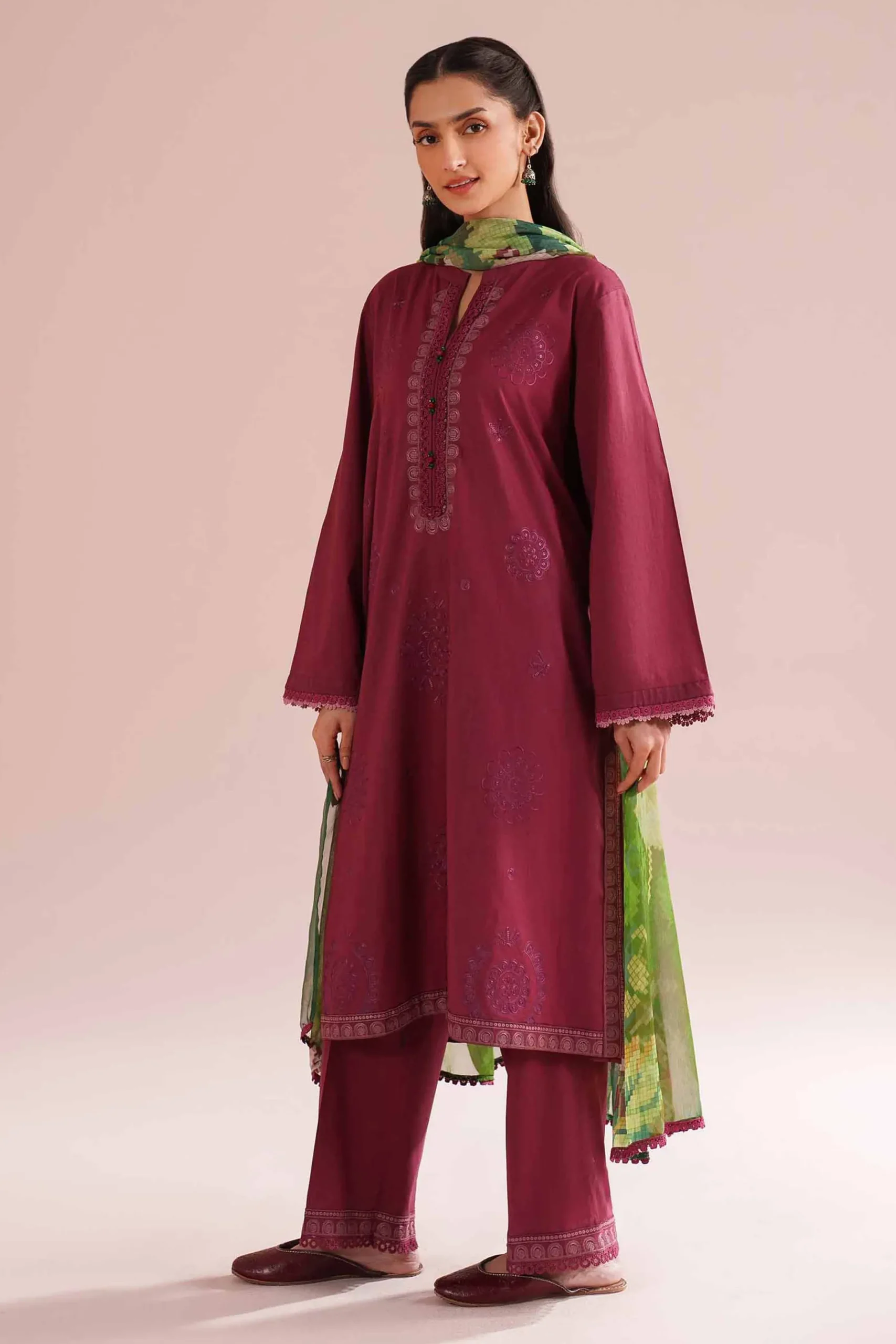 3 Piece - Embroidered Suit - PE26-66