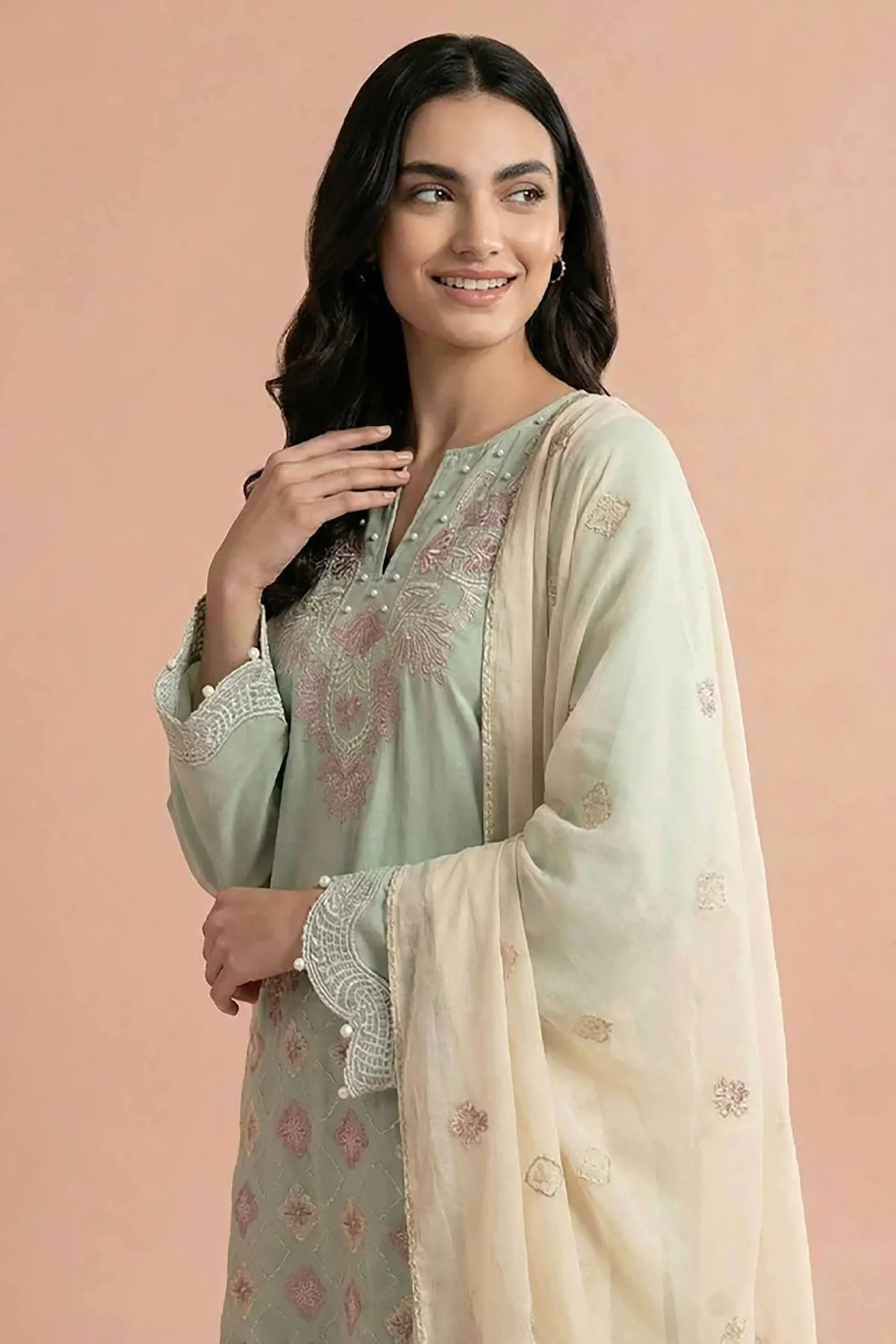 3 Piece - Embroidered Suit - PE26-298
