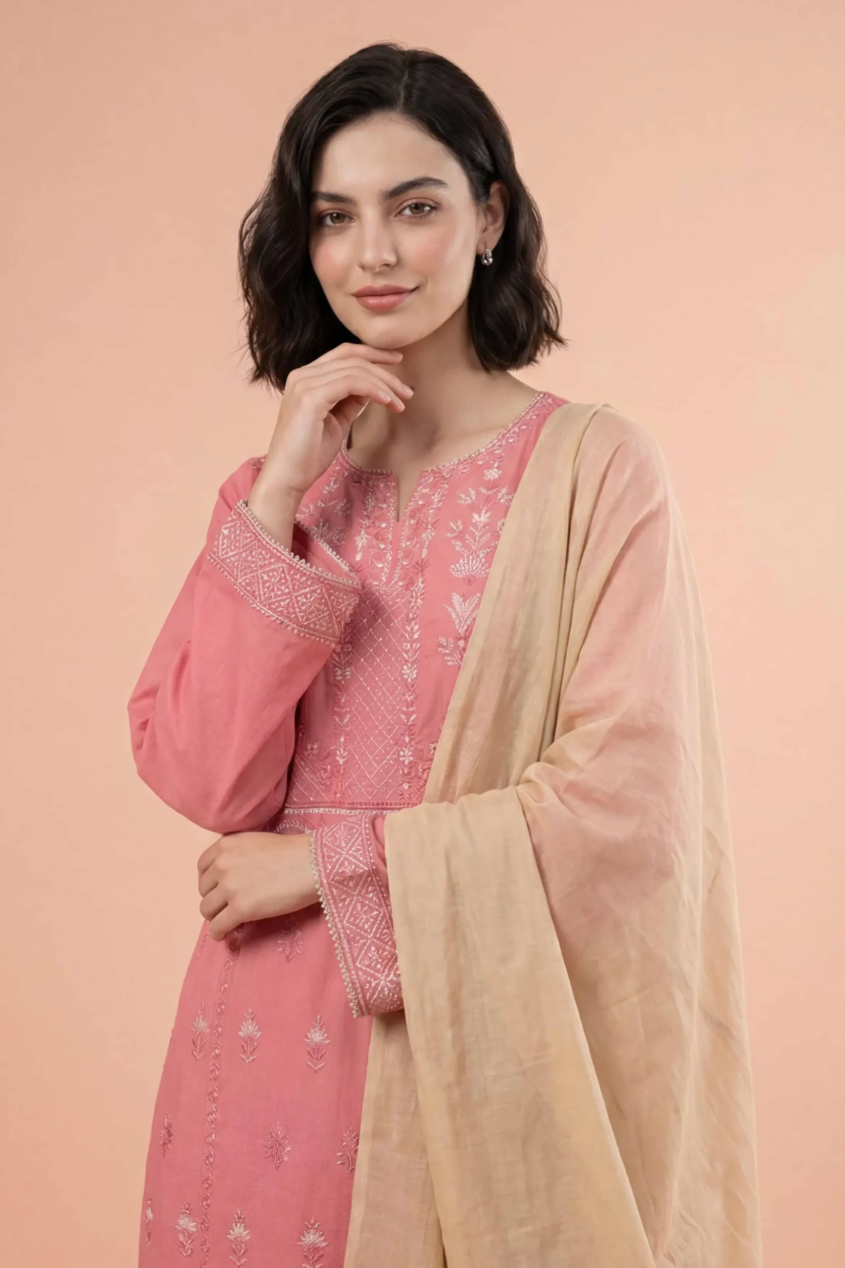 3 Piece - Embroidered Suit - PE26-312