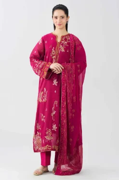 3 Piece - Embroidered Suit - PFE26-34