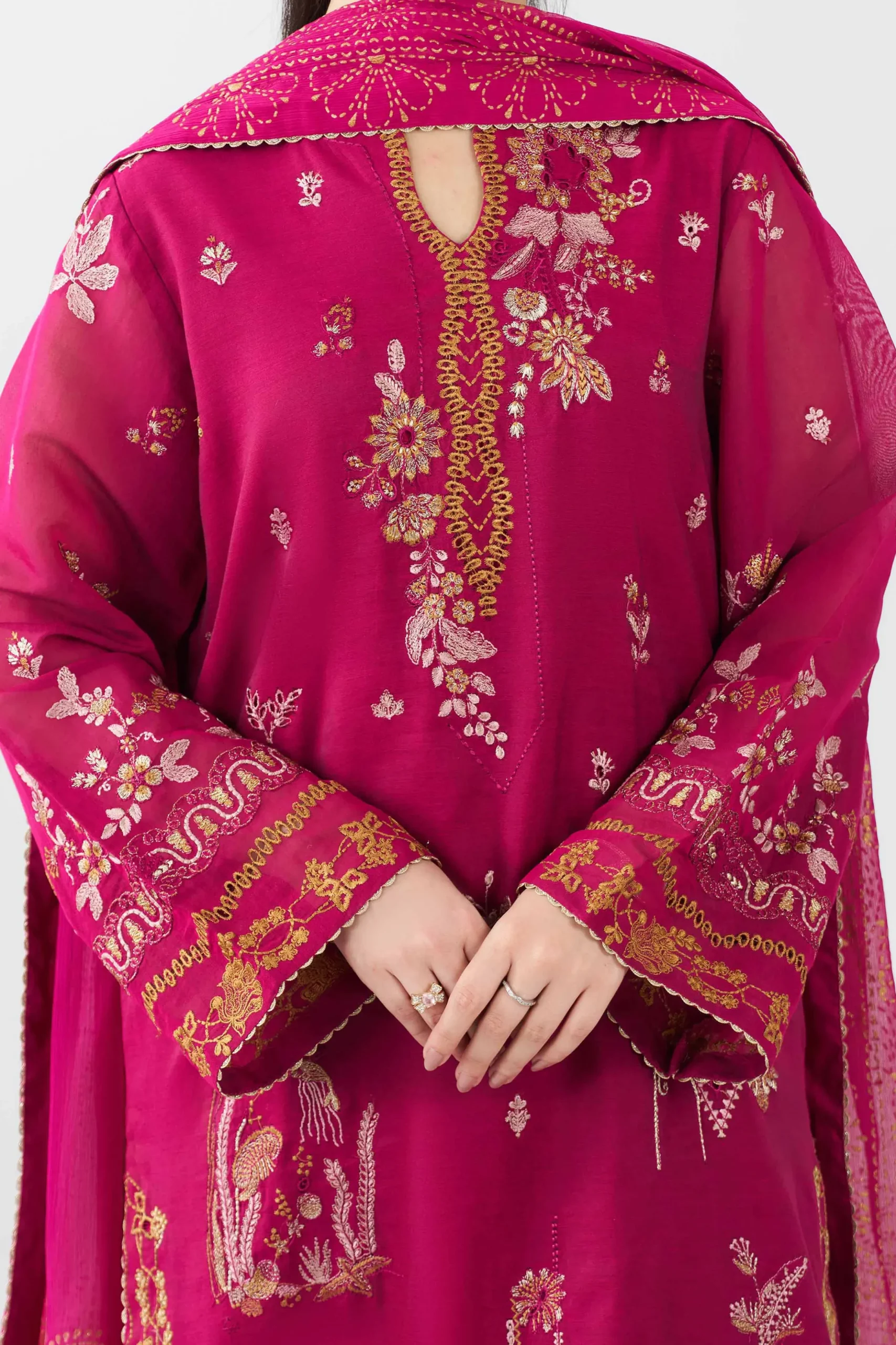 3 Piece - Embroidered Suit - PFE26-34