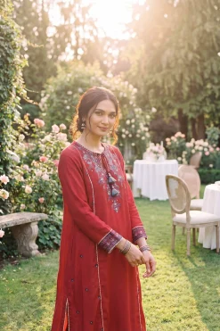2 Piece - Embroidered Suit - PMD26-12 D