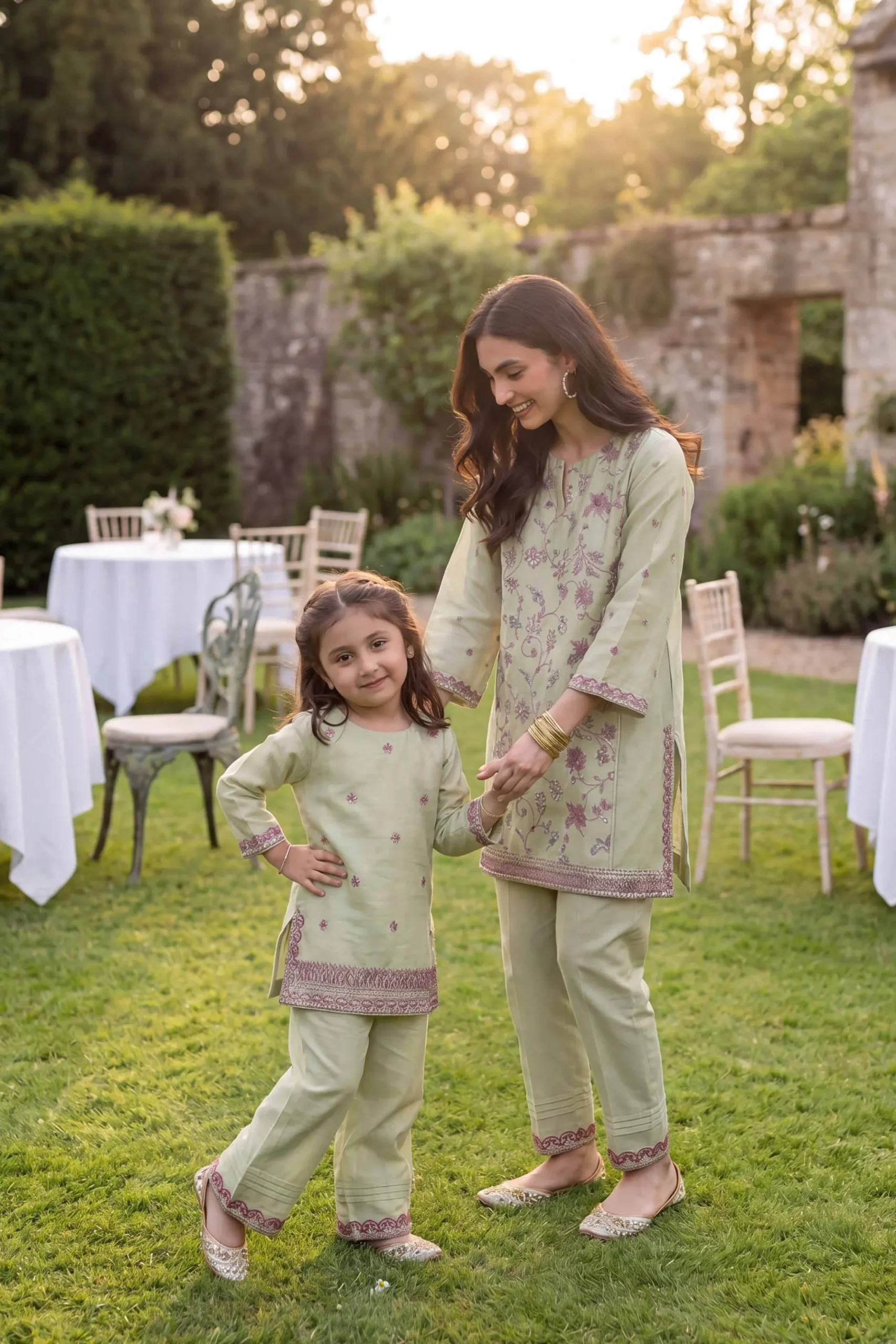 2 Piece - Embroidered Suit - PMD26-17 M