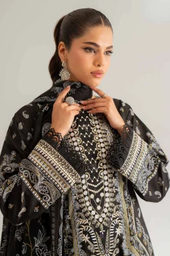 3 Piece - Flatbed Paste Embroidered Suit - 42501666