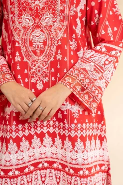 3 Piece - Flatbed Paste Embroidered Suit - 42501662