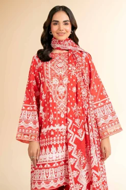 3 Piece - Flatbed Paste Embroidered Suit - 42501662