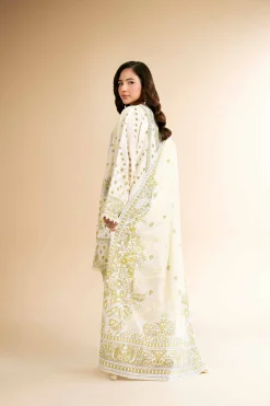 3 Piece - Flatbed Paste Embroidered Suit - 42501660
