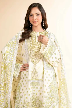 3 Piece - Flatbed Paste Embroidered Suit - 42501660