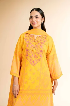 3 Piece - Flatbed Paste Embroidered Suit - 42501661