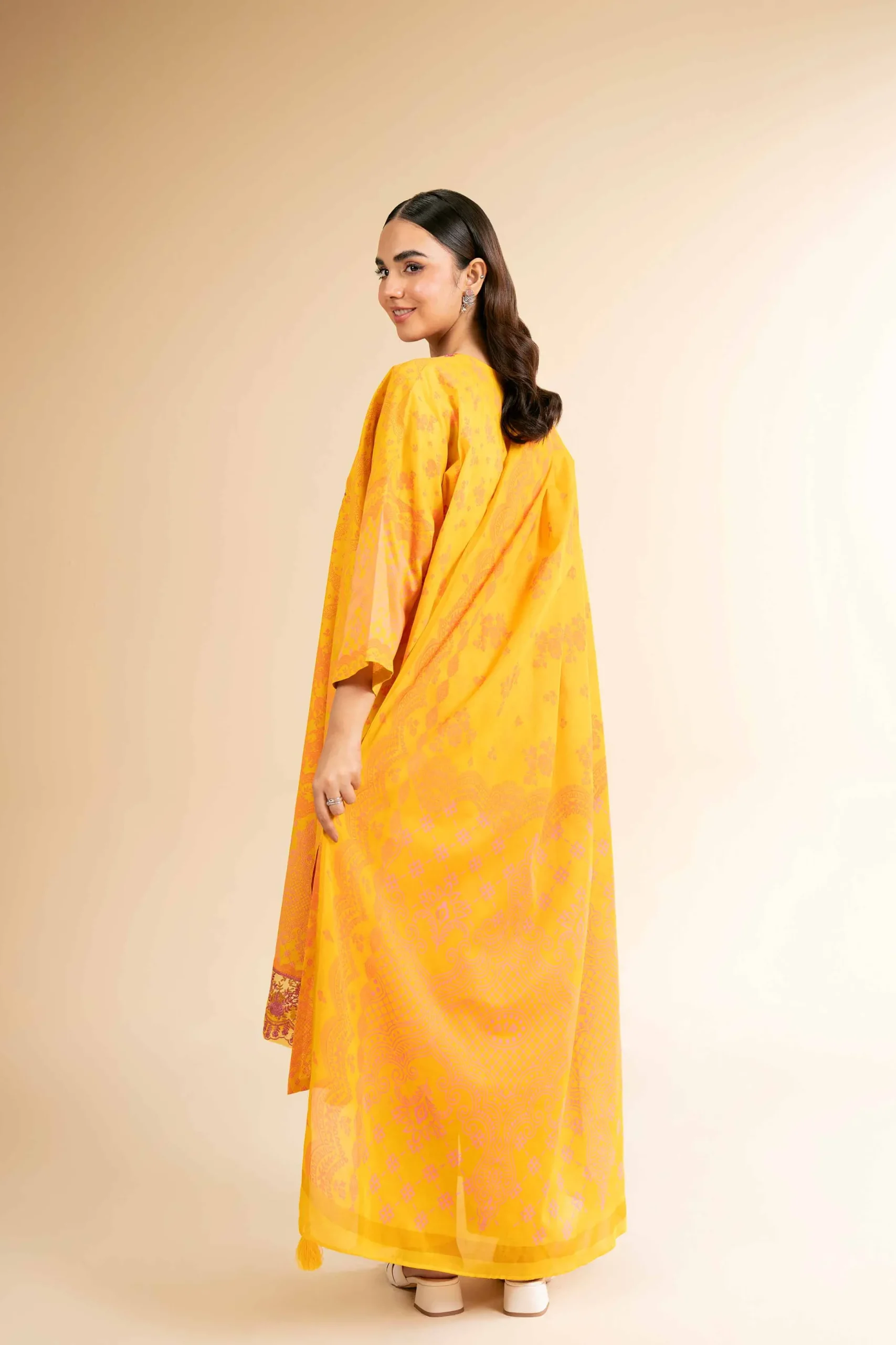 3 Piece - Flatbed Paste Embroidered Suit - 42501661