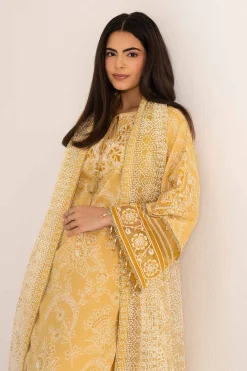 3 Piece - Paste Printed Embroidered Suit - 42501850
