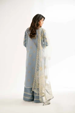 3 Piece - Paste Printed Embroidered Suit - 42501858