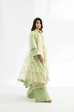 3 Piece - Paste Printed Embroidered Suit - 42501853