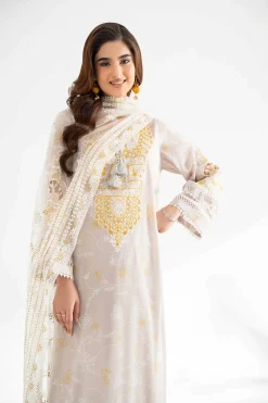 3 Piece - Paste Printed Embroidered Suit - 42501852