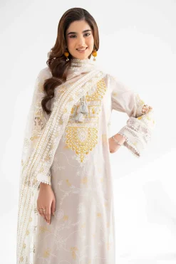 3 Piece - Paste Printed Embroidered Suit - 42501852