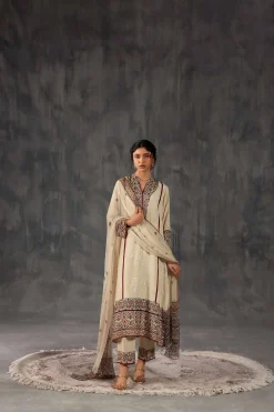 3 Piece - Printed Embroidered Suit - KFE26-109