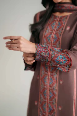 3 Piece - Printed Embroidered Suit - KFE26-110