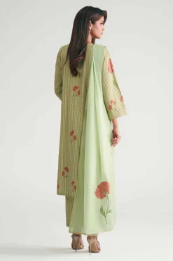 3 Piece - Printed Embroidered Suit - KFE26-204