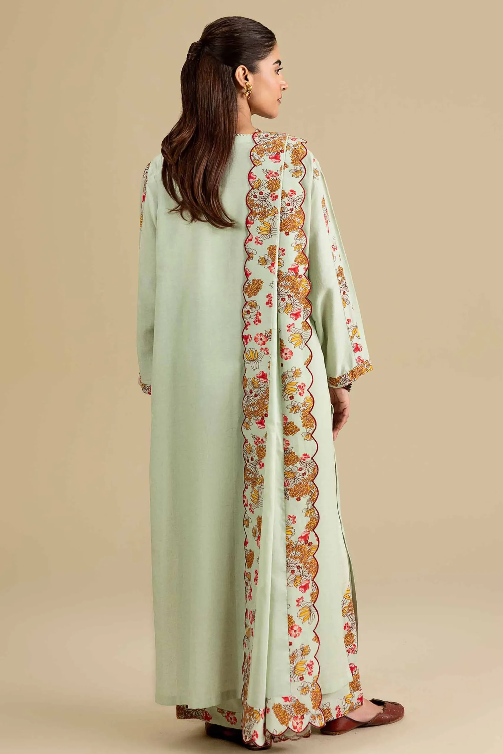 3 Piece - Printed Embroidered Suit - KFE26-206