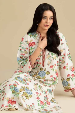 2 Piece - Printed Embroidered Suit - KFE26-209