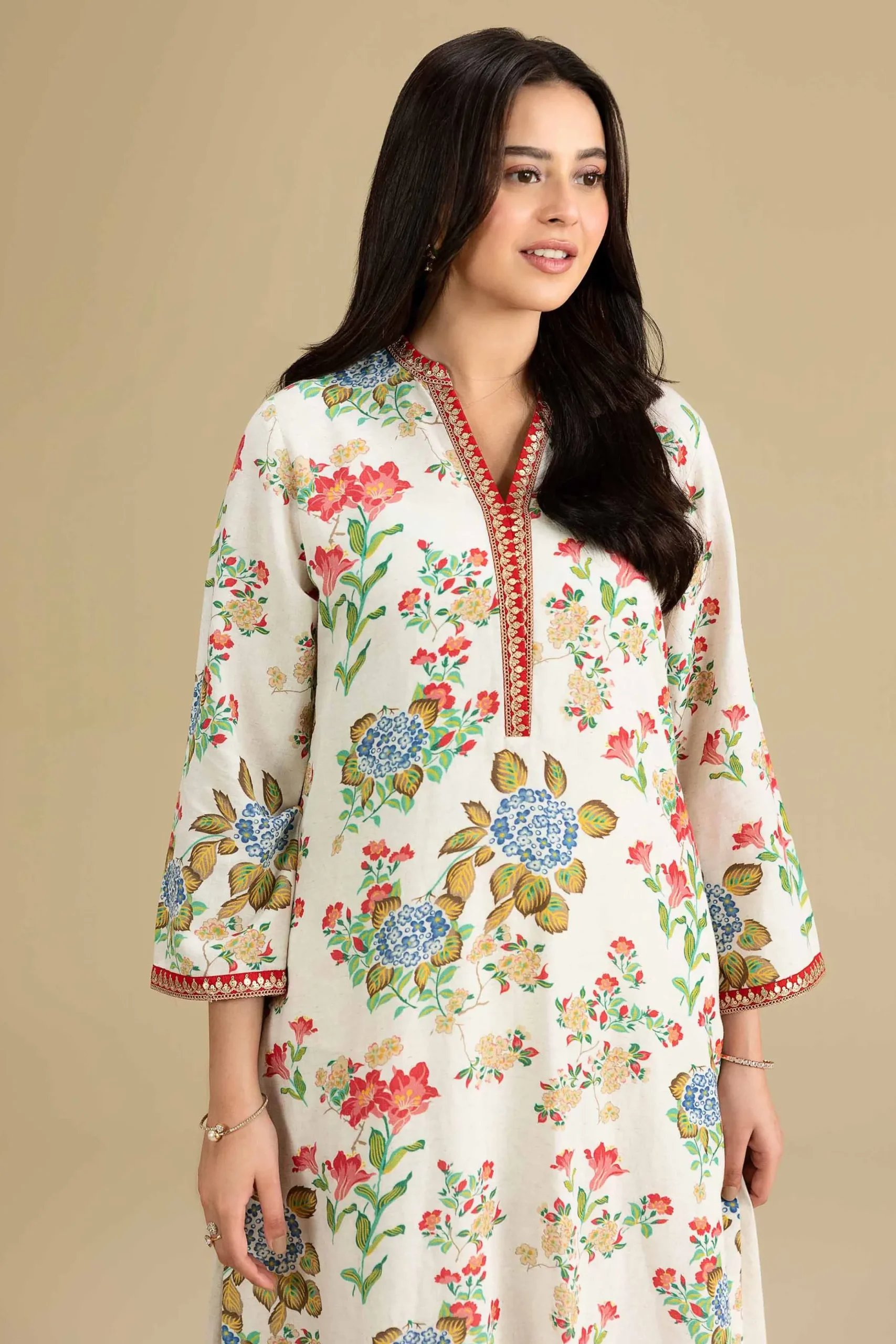 2 Piece - Printed Embroidered Suit - KFE26-209