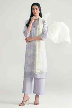 3 Piece - Printed Embroidered Suit - KFE26-226