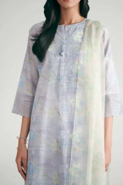 3 Piece - Printed Embroidered Suit - KFE26-226
