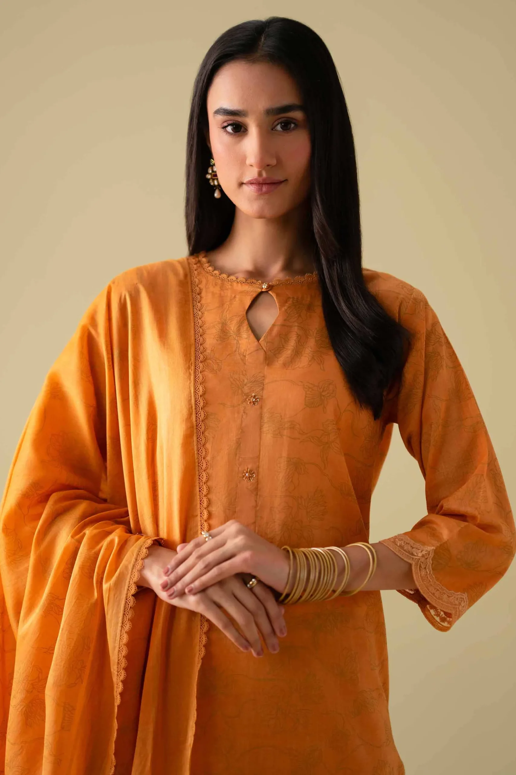 3 Piece - Printed Embroidered Suit - KFE26-115